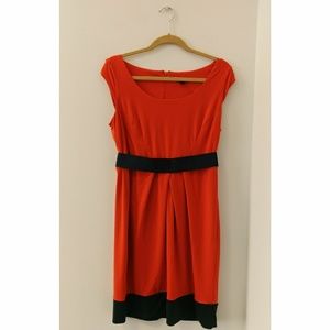 Ann Taylor Orange & Navy Tulip style dress Size 8